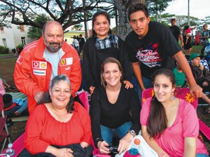 (front) Darlene Ruiz-Farias, Beth Barickman, Eilene Ruiz- Farias, (back) Elroy Farias, Kiana Young and Kody White