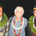 Ledward Ka‘apana, Ken Levine and Rev. Dennis Kamakahi