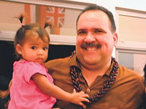 Mayor Bernard Carvalho Jr. and granddaughter Welena