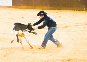 Cory Carveiro does tie-down roping